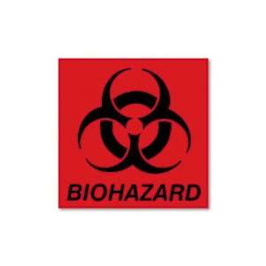  Rcp BP1 Biohazard Decal, 5 3/4 x 6, Fluorescent Red
