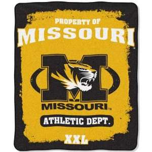 BSS   Missouri Tigers NCAA Property of Micro Raschel Blanket (50x60 