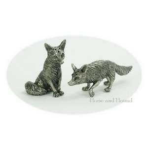  Pewter Fox Salt and Pepper Shakers