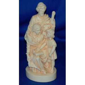  The Holy Family   6 3/4 antique glaze cream statue   new 