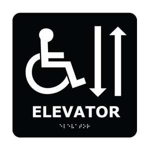   , Elevator (w/Handicap Symbol), Black, 8 X 8
