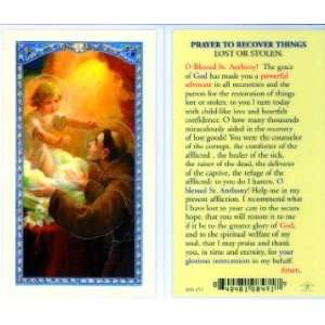    Prayer to Recover Lost Things Holy Card (800 471)