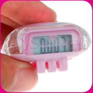 Pocket LCD Digital Pedometer Walking Steps Counter Pink  