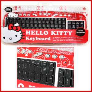 Sanrio Hello Kitty Computer USB Key Board  Red Original  