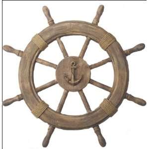  Antique Finish Wooden Ship Wheel