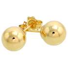 Sabrina Silver 14k Yellow Gold 7mm Ball Stud Earrings