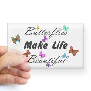  Sticker Clear (Rectangle) Butterflies Make Life 
