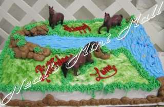 Brand NEW 3 Horses & 3 Fences cake decoration / topper  
