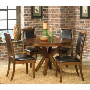 Coaster 5pc Casual Dining Table & Chairs Set Walnut Finish