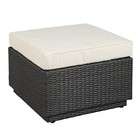 Home Styles Outdoor Ottoman Stone Fabric Cushion Deep Brown Wicker