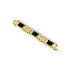 VistaBella Mens 14k Solid Yellow Gold Black Onyx Fashion Bracelet
