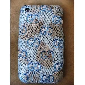  iPhone 3g 3gs Case Cover Textured Blue Hard Back 