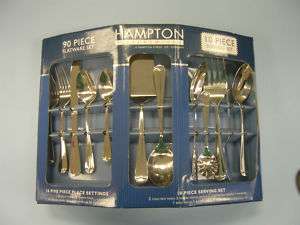 Hampton Silversmiths 90 Piece Flatware Set 18978  