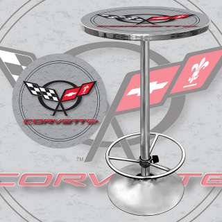 Corvette C5 Pub Table Bar Game Room Table   Silver 844296020225  