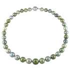   Graduated Tahitian Pearl Necklace w/ White Gold Diamond Ball Clasp