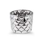 VistaBella Silver Tone Extra Wide Diamond Shape Link Cuff Bracelet
