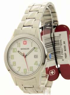 MENS WENGER SWISS MILITARY STEEL FIELD NEW 5ATM WATCH 70946 