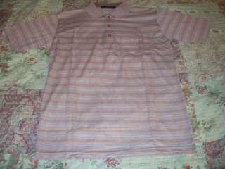 NWOT BY JOSEPH mauve striped polo golf shirt SMALL S  