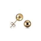 BERRICLE 14K Gold Filled Hollow Round Bead Stud Earrings 6mm   Jewelry 