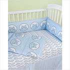 Modern Basics Blue Hippo Crib Bedding Sheet Set