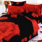 Le Vele Night Rose Duvet Cover Bedding Set   Size Twin