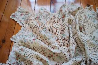 Country Style Fabric Hand Crochet Lace Table Cloth 70  