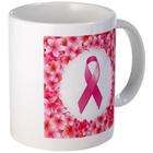 Artsmith Inc Mug (Coffee Drink Cup) Cancer Pink Ribbon Flower
