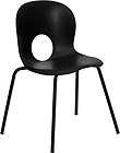 lot of 10 black plastic stack side guest chairs with