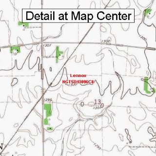   Topographic Quadrangle Map   Lennox, South Dakota (Folded/Waterproof