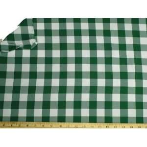  Green and White Checkered Yarn Dyed Poly Poplin By the 