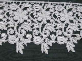 WHITE FLORAL SWIRL VENISE BRIDAL CRAFT LACE  