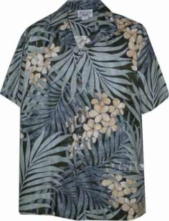 Plumeria Palms   Mens Hawaiian Aloha Shirt   Free Ship  