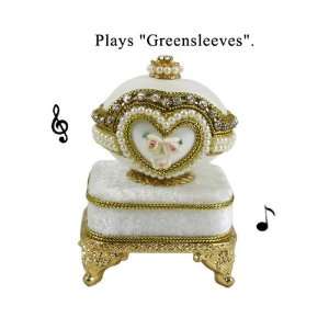  Small Musical Egg Box   White   Bejeweled  Plays 