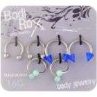 Bodi Rox 16G Blue Horseshoe Body Jewelry Pack