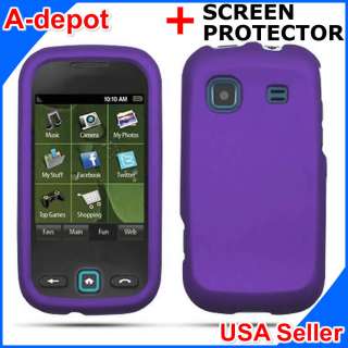   M380 Sprint Purple Rubberized Hard Case Cover +Screen Protector  