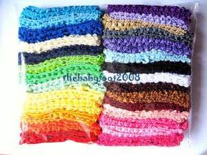 56pcs 1.5 crochet headbands baby new born girl hairbow wholesale lot 
