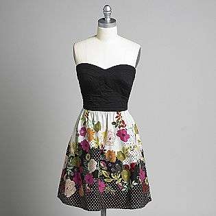 Strapless Floral Print Dress  Trixxi Clothing Juniors Dresses 
