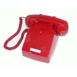 Cortelco Standard Desk Telephone with No Dial, Cherry Red 