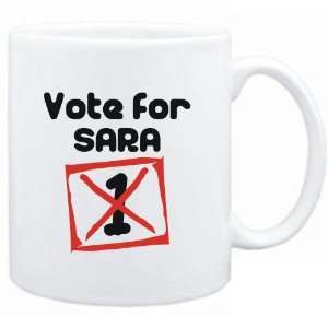  Mug White  Vote for Sara  Female Names Sports 