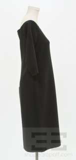Michael Kors Black Seamed Wool Boatneck 3/4 Sleeve Dress Size 12 