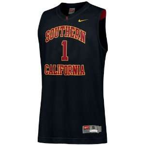  Nike USC Trojans #1 Black Replica Basketball Jersey 