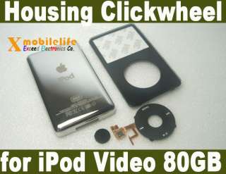 Black Faceplate Housing Clickwheel for iPod Video 80GB  