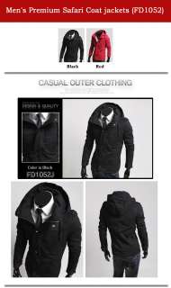 Mens Primium Casual Safari jackets Korea style dandy Coat Jumper NWT 