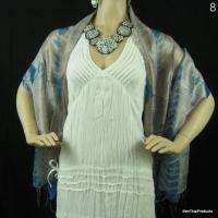 Thai Tie Dye Pure Silk Scarf Shawl Wrap 27x64 Handmade 100% Gift 