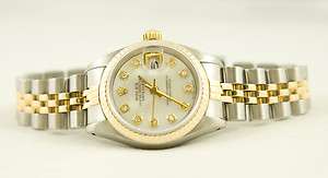 Rolex Watch Ladys Stainless Steel Gold Datejust 6917 Diamond Dial 18K 