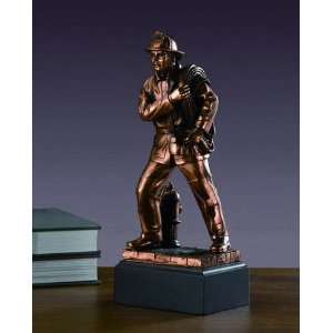   Sculpture Fireman Statue with Base 4.5 W X 12 H