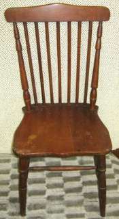 CHILDS ANTIQUE SPINDLE BACK OAK WOOD CHAIR  