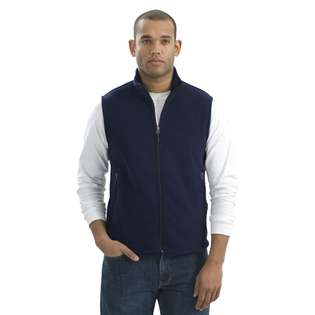 Port Authority Mens Warmth Zipper Fleece Vest, Navy, X Small at  