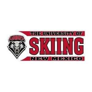 DECAL B UNIVERSITY OF NEW MEXICO SKIING WITH MASCOT   9 x 3.5 