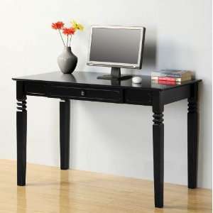  Writing Desk with Scrollwork Legs in Black Finish